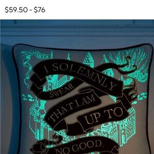 Pottery Barn Harry Potter Marauder’s Map Glow in the dark cushion